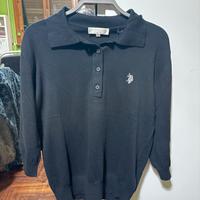 Maglia polo U.S. Polo Assn. nera – manica a 3/4