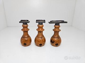 3 timbri antichi in legno 