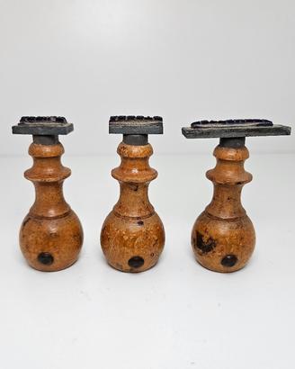 3 timbri antichi in legno 