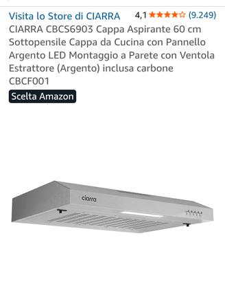 Cappa aspirante Ciarra sottopensile da 60