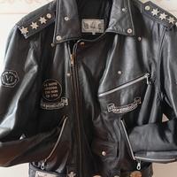 giubbotto pelle biker vintage uomo