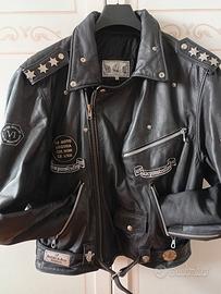 giubbotto pelle biker vintage uomo