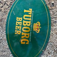 Targa ovale Tuborg di latta