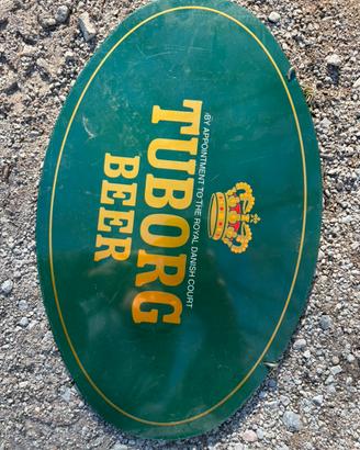 Targa ovale Tuborg di latta