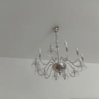 lampadario 12 braccia vetro trasparentr