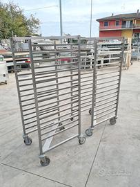 2 porta vassoi impilabili per cucine usati