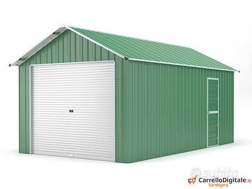 Prefabbricato box cantiere serranda 360x610 verde