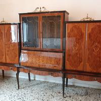 Credenza vetrina vintage anni 50 con intarsi