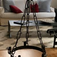 Lampadario sospensione ferro battuto