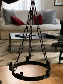 Lampadario sospensione ferro battuto