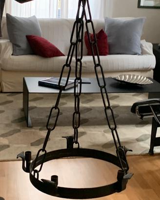 Lampadario sospensione ferro battuto