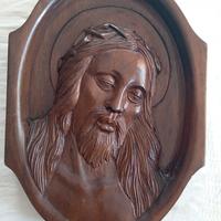 scultura in legno volto  gesu