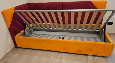 LETTO CONTENITORE SAMOA IMBOTTITO CON PARACOLPI 