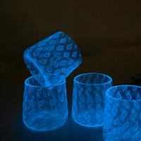 Set 6 bicchieri Murano fluorescenti blu