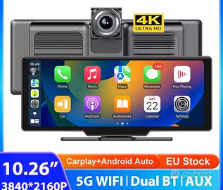 Tablet car play android auto con dashcam