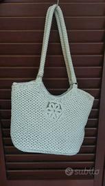 Borsa a Spalla in Corda Intrecciata / Panna