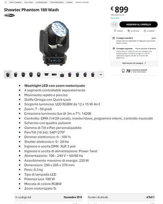 Teste Mobili Showtech Spot e Wash