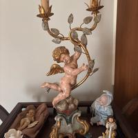 Lampada candelabro abat jour putto angioletto
