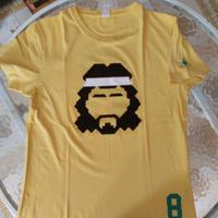 t-shirt tennis con volto in rilievo