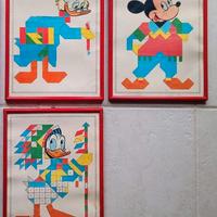 Set di 3 collage vintage a tema Disney –