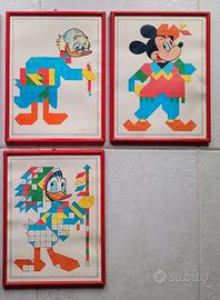 Set di 3 collage vintage a tema Disney –