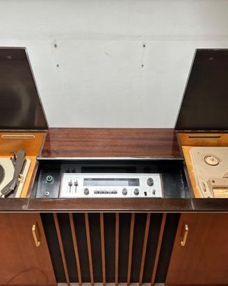Mobile Radio Vintage Emerson con Giradischi e Bobi