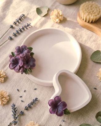 Set Portagioie artigianale in gesso