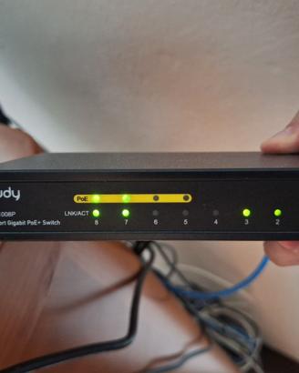 Switch PoE+ Cudy GS1008P – 8 Porte Gigabit