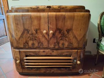 mobile Bar con giradischi e radio anni '40/'50 