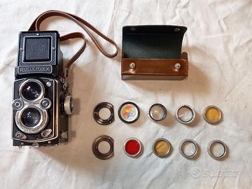 Rolleiflex con filtri accessori