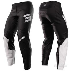 PANTALONE MOTO CROSS FUORISTRADA SHOT NERO BIANCO