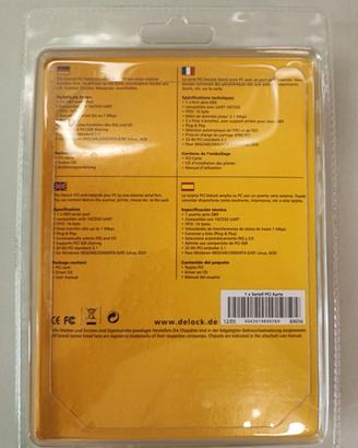 Delock 89056 scheda PCI seriale RS232 DB9 nuova