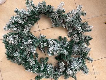 Decorazione esterno festone verde e bianco