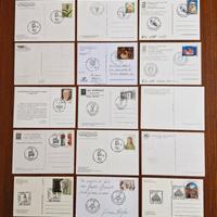 CARTOLINE CON FRANCOBOLLI E ANNULLO FILATELICO