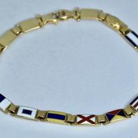 Bracciale in oro 18k con bandiere nautiche ARCADIA