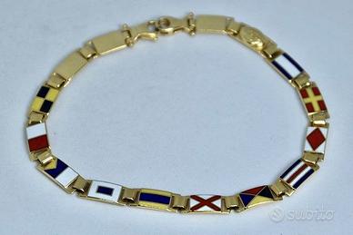 Bracciale in oro 18k con bandiere nautiche ARCADIA