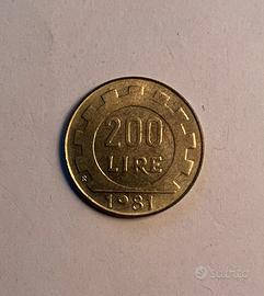 Lire 200 Italia anno 1981