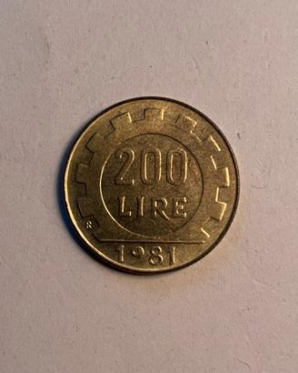 Lire 200 Italia anno 1981