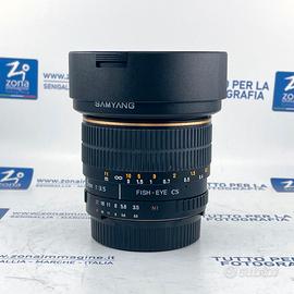 SAMYANG 8 mm f3.5 PER NIKON FISHEYE + GAR. USATO