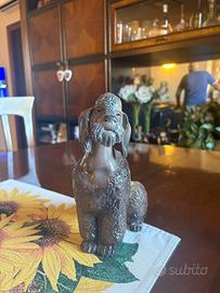 Statuetta smaltata cane barboncino/barbone