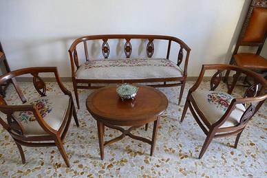 Salottino liberty salotto intarsiato antiquariato