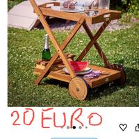 Portavivande da giardino in tek