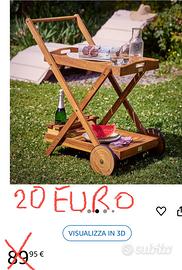 Portavivande da giardino in tek