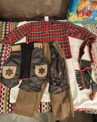 COSTUME ANNI80' CARNEVALE  COWBOY BAMBINO 5/6 ANNI