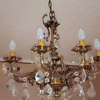 Lampadario a gocce in ottone 