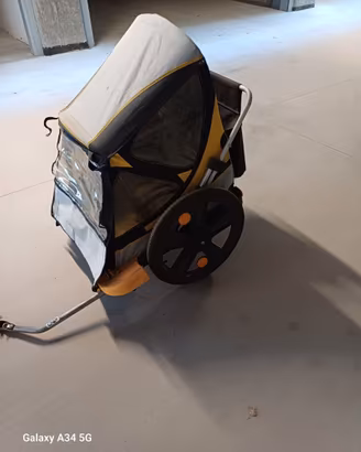 Rimorchio bici per 2 bambini (carrello)