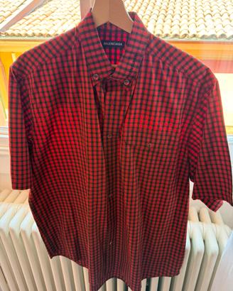 Balenciaga Camicia Tartan Rosso/Nero Mai Indossata