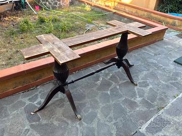 Base tavolo in legno massello