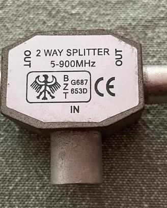 2 way Splitter 9,52 mm., 2F/1M