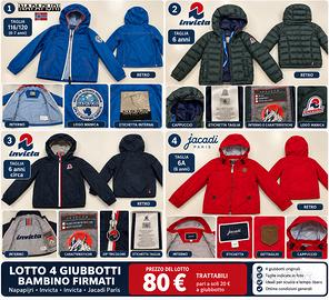 Lotto 4 giubbotti Napapijri Invicta e Jacadi Paris